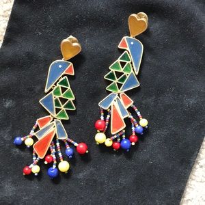 Tory Burch parrot bird earrings
